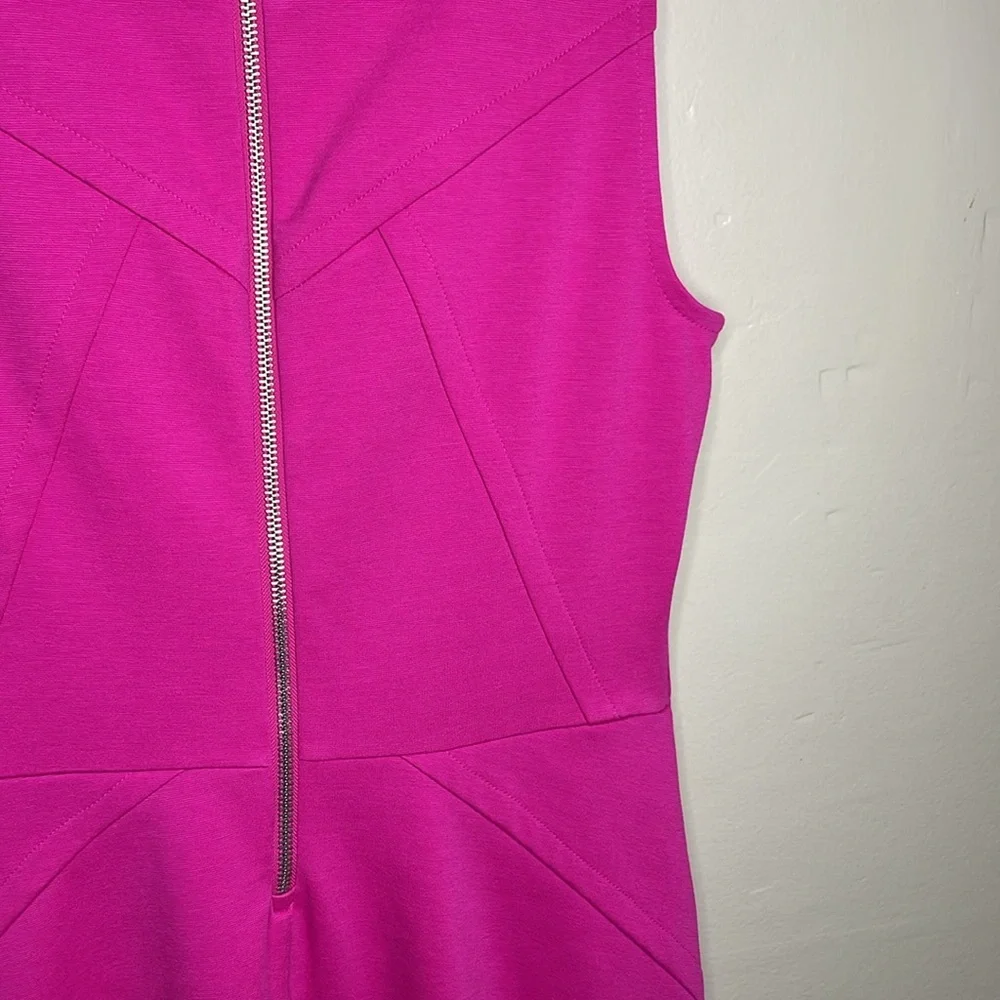 JENNIFER LOPEZ Dress Pink Ponte Knit Flattering MIDI Stretchy Sleeveless 6